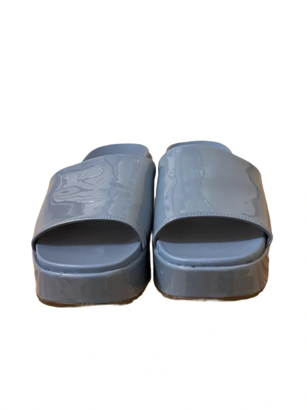 Vionic Calera Platform Slide Sandals Blue Patent Women’s Size 8 Comfort